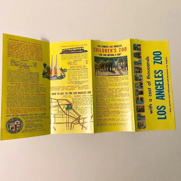 Vintage Los Angeles  Zoo Travel Guide Brochure California - Picture 7 of 10